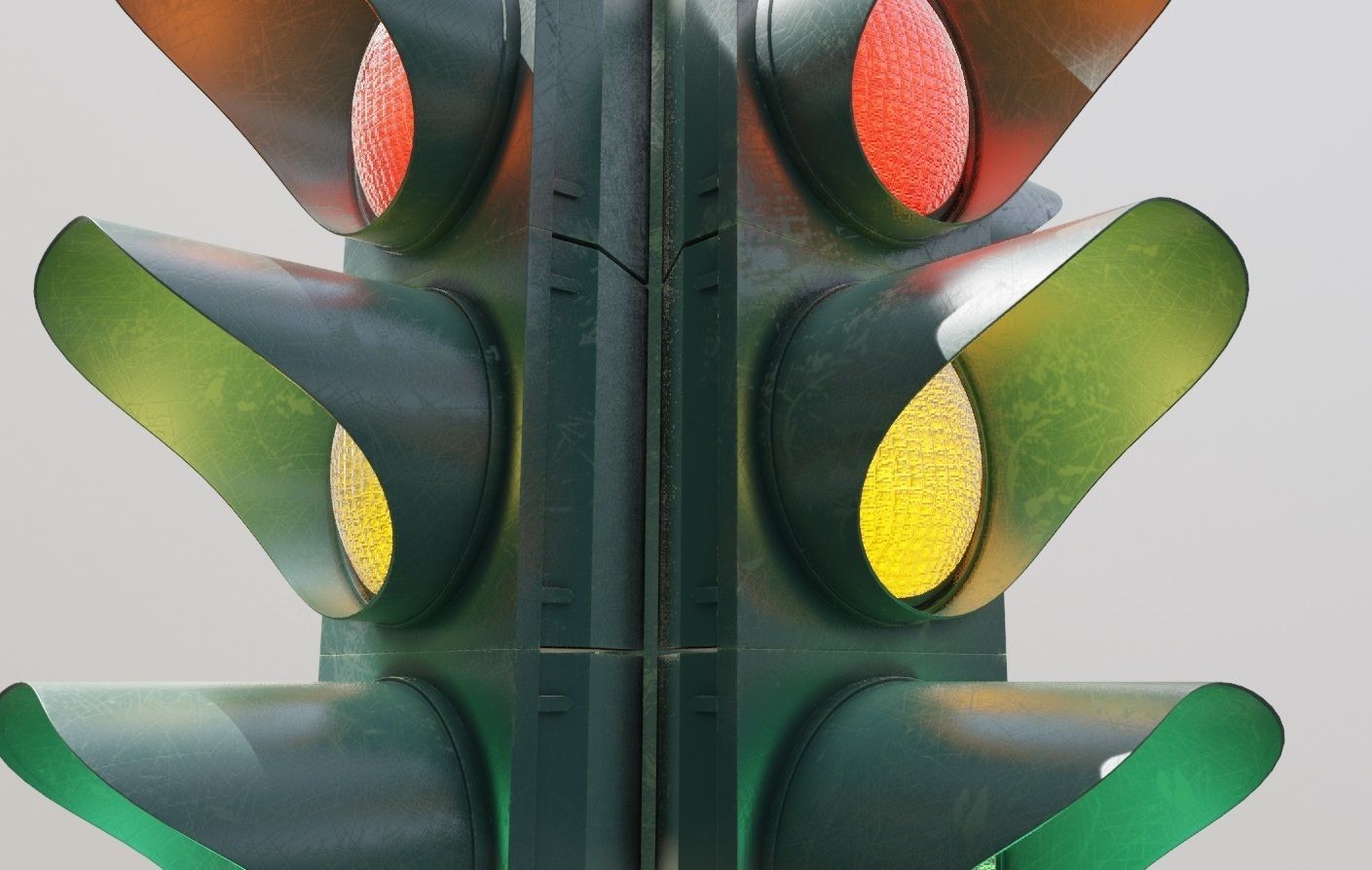 Traffic Lights Low-poly 3D model_3