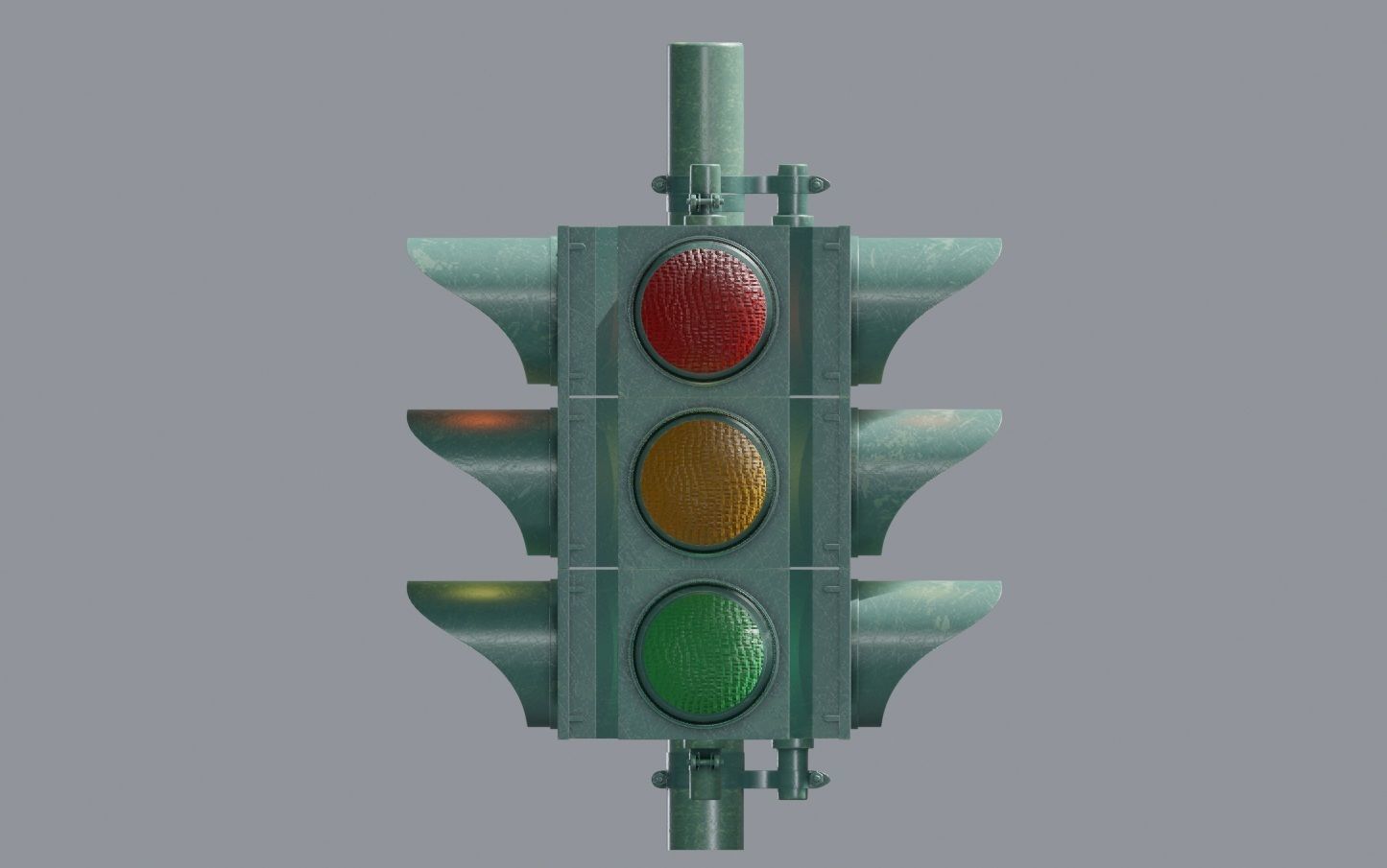 Traffic Lights Low-poly 3D model_6