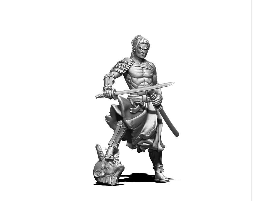 Samurai bundle - 6 miniatures 35mm scale 3D print model_5