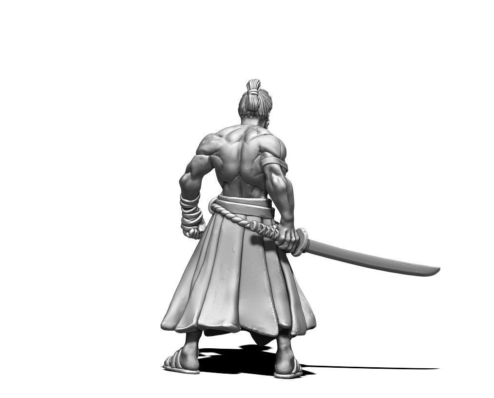 Samurai bundle - 6 miniatures 35mm scale 3D print model_21