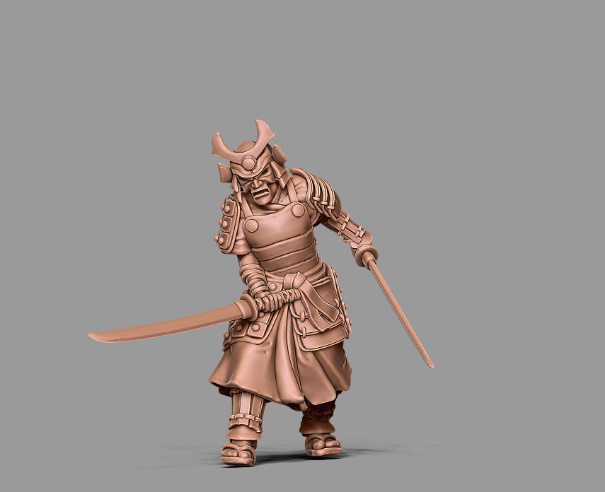 Samurai bundle - 6 miniatures 35mm scale 3D print model_39