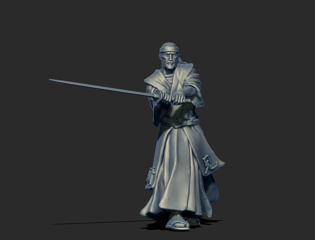 Samurai bundle - 6 miniatures 35mm scale 3D print model_19