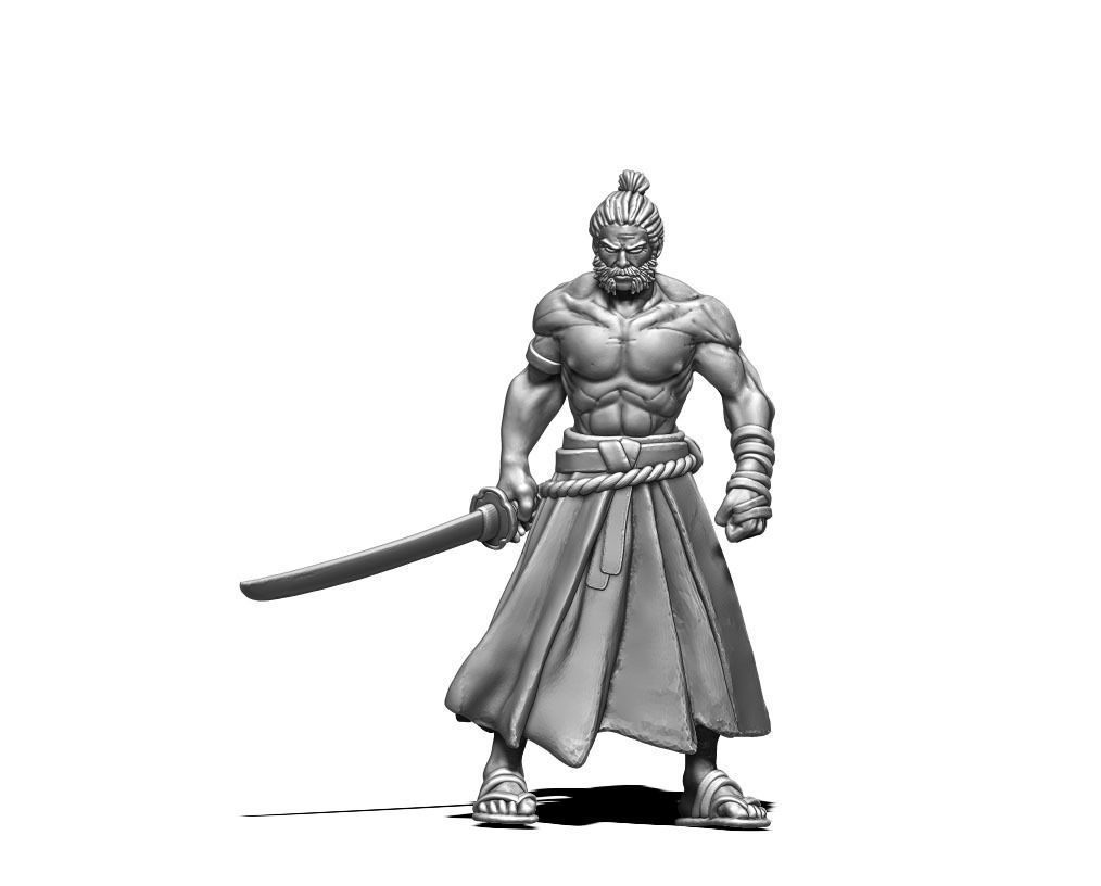 Samurai bundle - 6 miniatures 35mm scale 3D print model_2