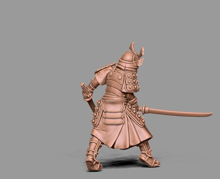 Samurai bundle - 6 miniatures 35mm scale 3D print model_42