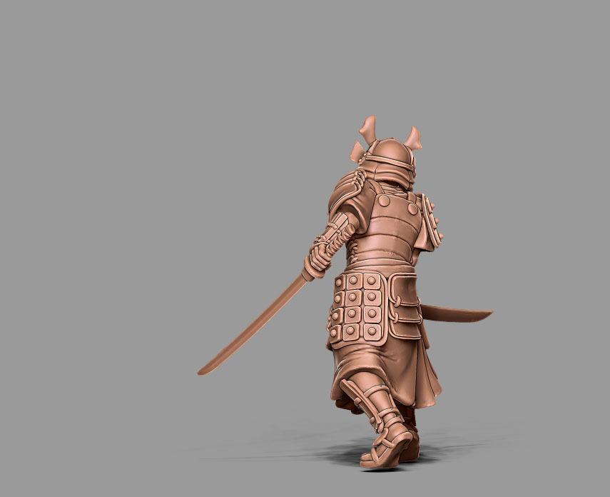 Samurai bundle - 6 miniatures 35mm scale 3D print model_43