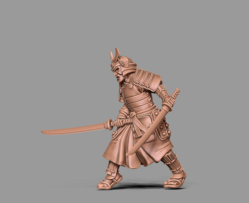 Samurai bundle - 6 miniatures 35mm scale 3D print model_41
