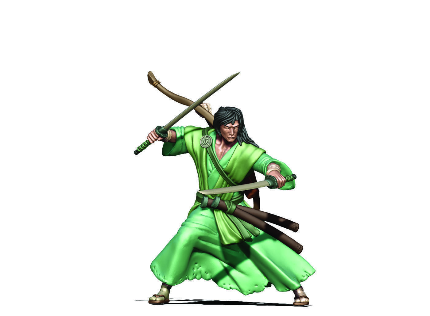 Samurai bundle - 6 miniatures 35mm scale 3D print model_45