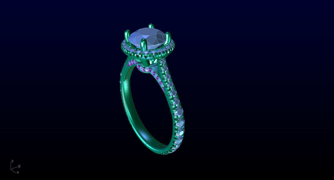 ZRP012 person engagement ring in rose gold 3D print model_5