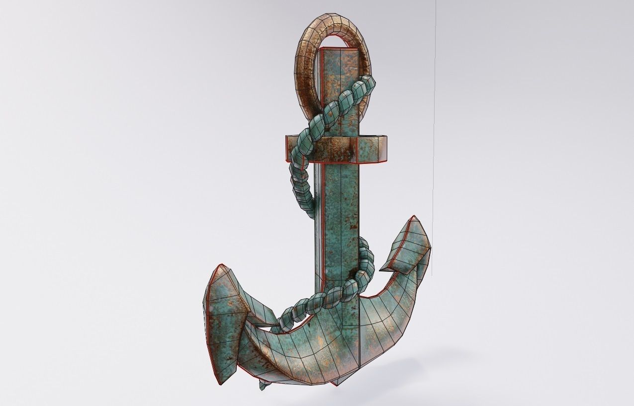ship Anchor  Low-poly 3D model_10