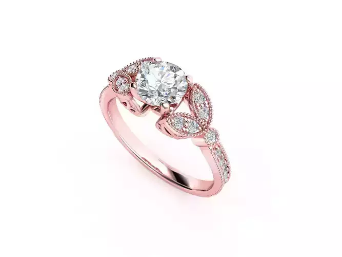 ZRP013 person engagement ring in rose gold