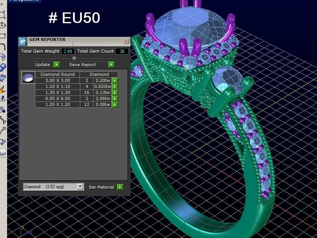 ZRP017 person engagement ring in rose gold 3D print model_7