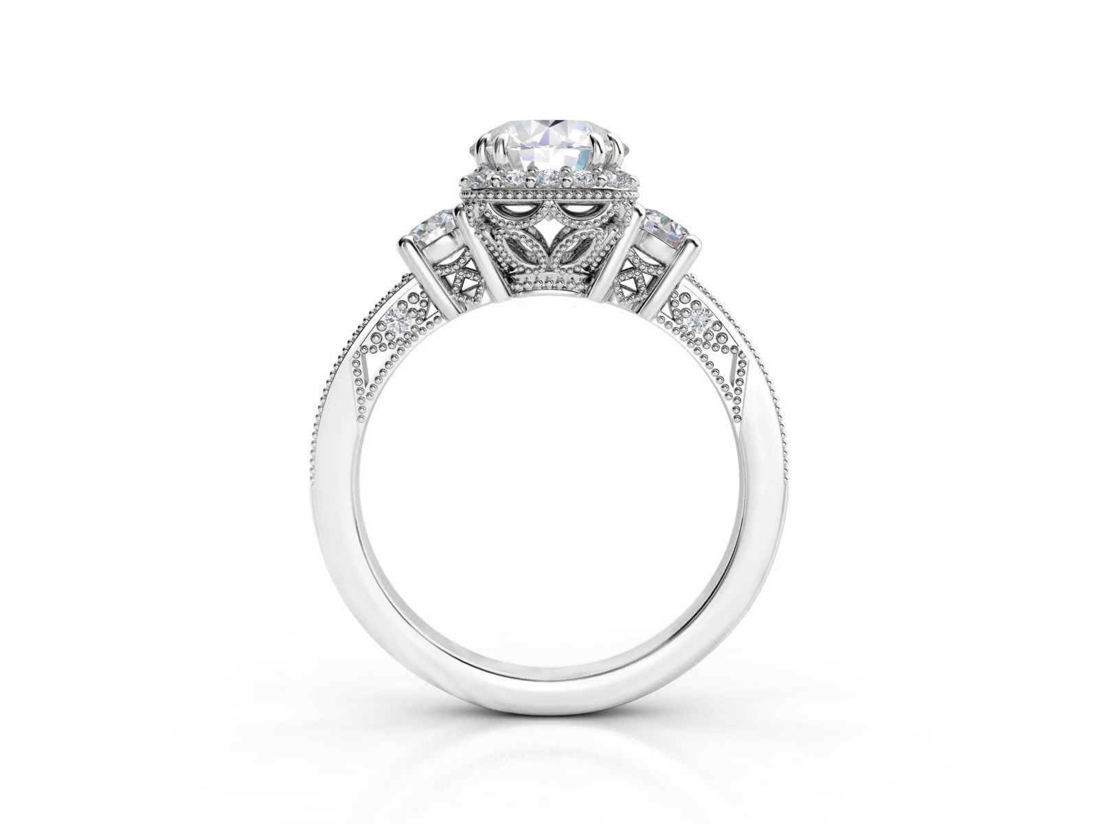 ZRP017 person engagement ring in rose gold 3D print model_4