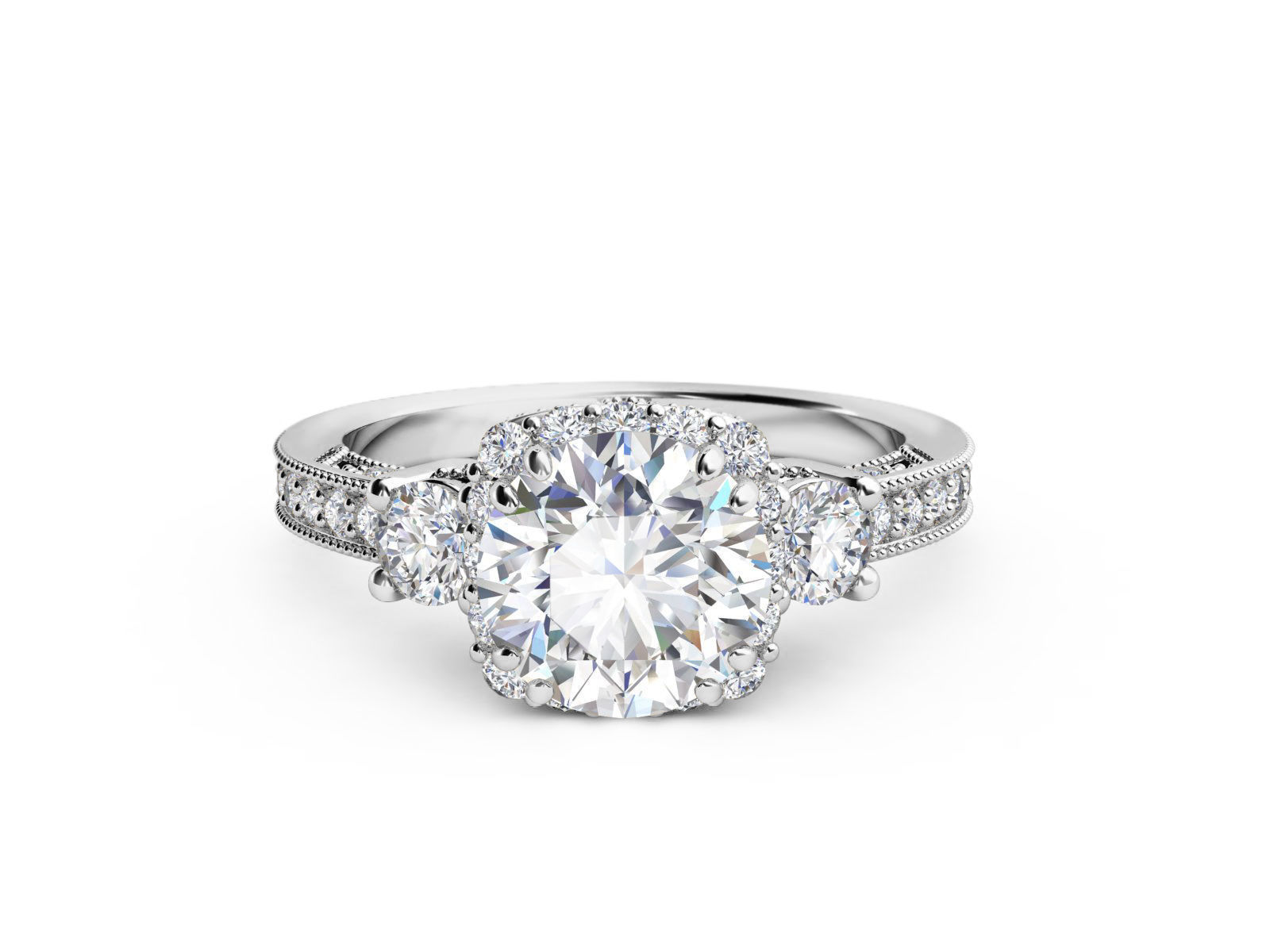 ZRP017 person engagement ring in rose gold 3D print model_3