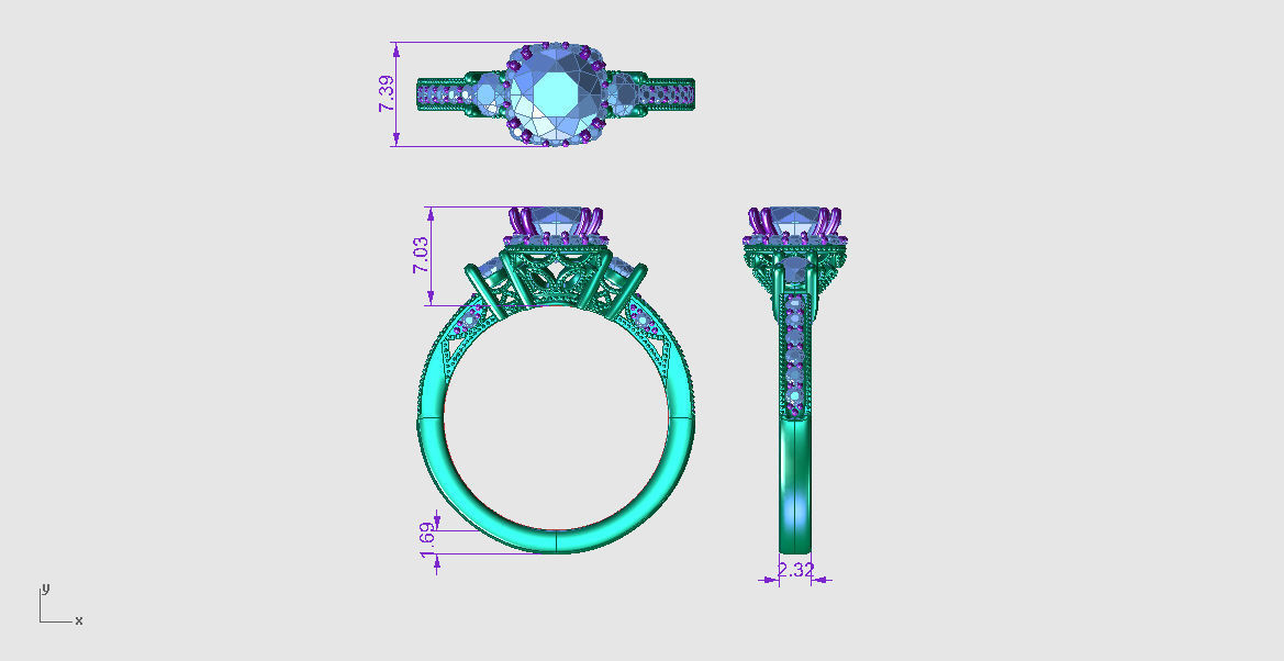 ZRP017 person engagement ring in rose gold 3D print model_6