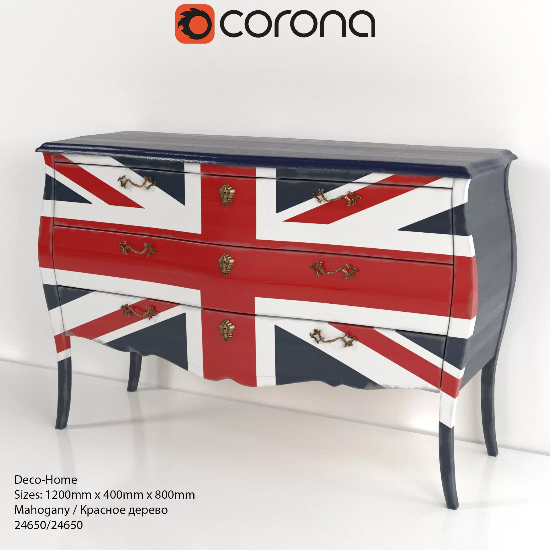 Commode Union Jack 3D model_0