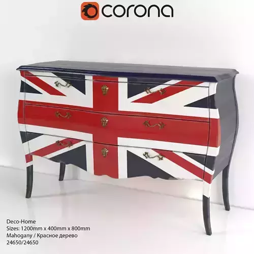 Commode Union Jack 3D model