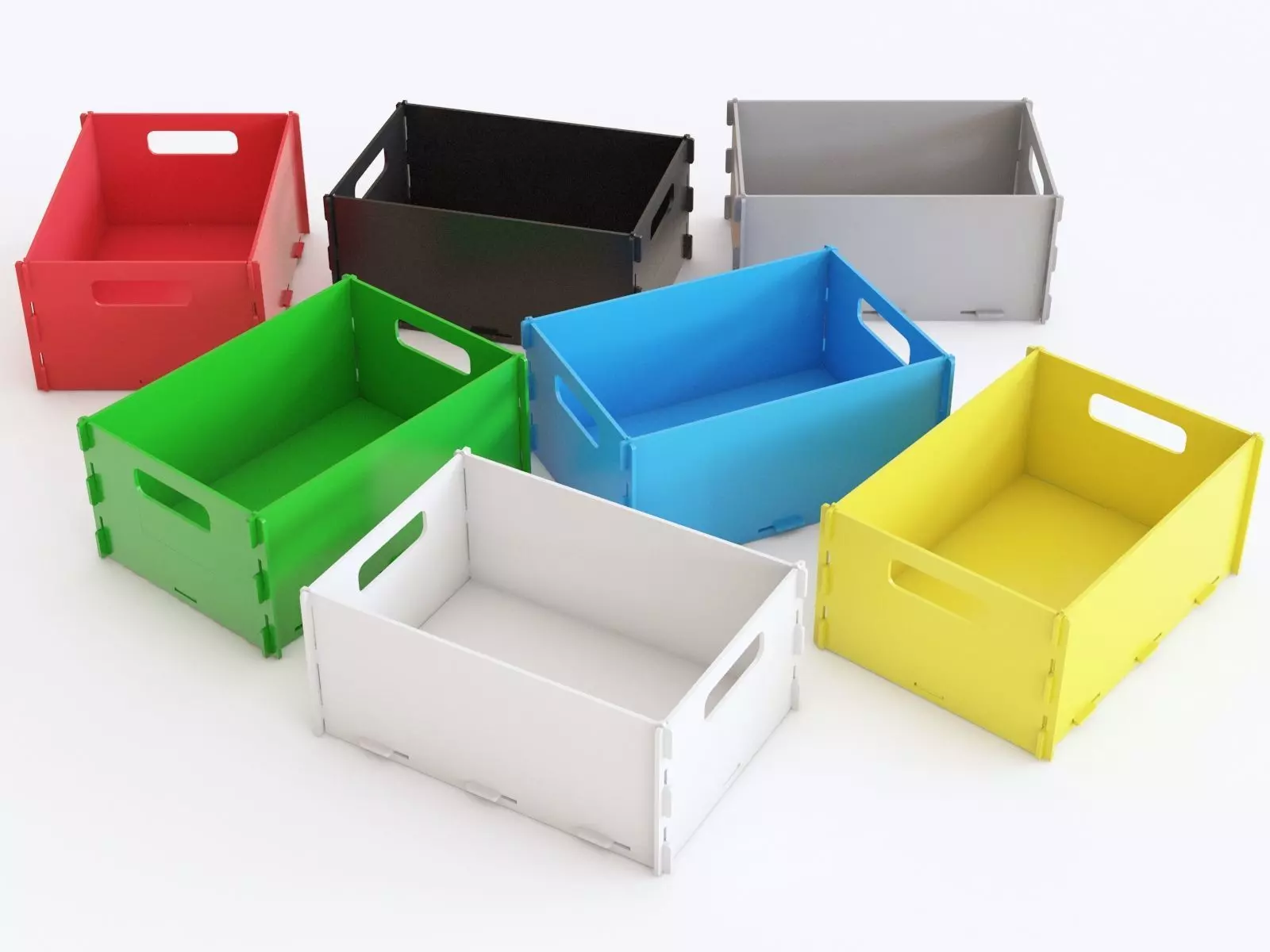 Plastic crate 07 3D model