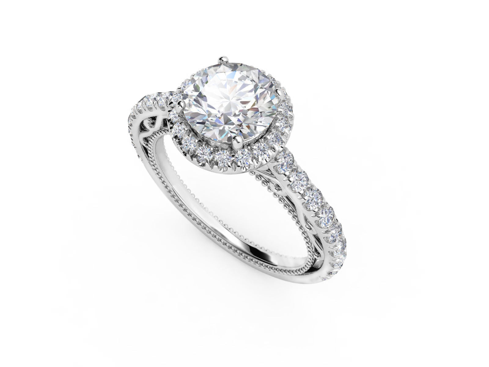 ZRP018 person engagement ring in rose gold 3D print model_1