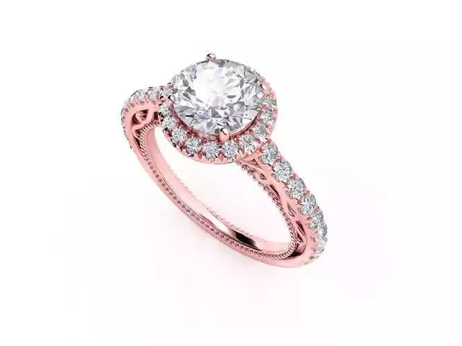 ZRP018 person engagement ring in rose gold