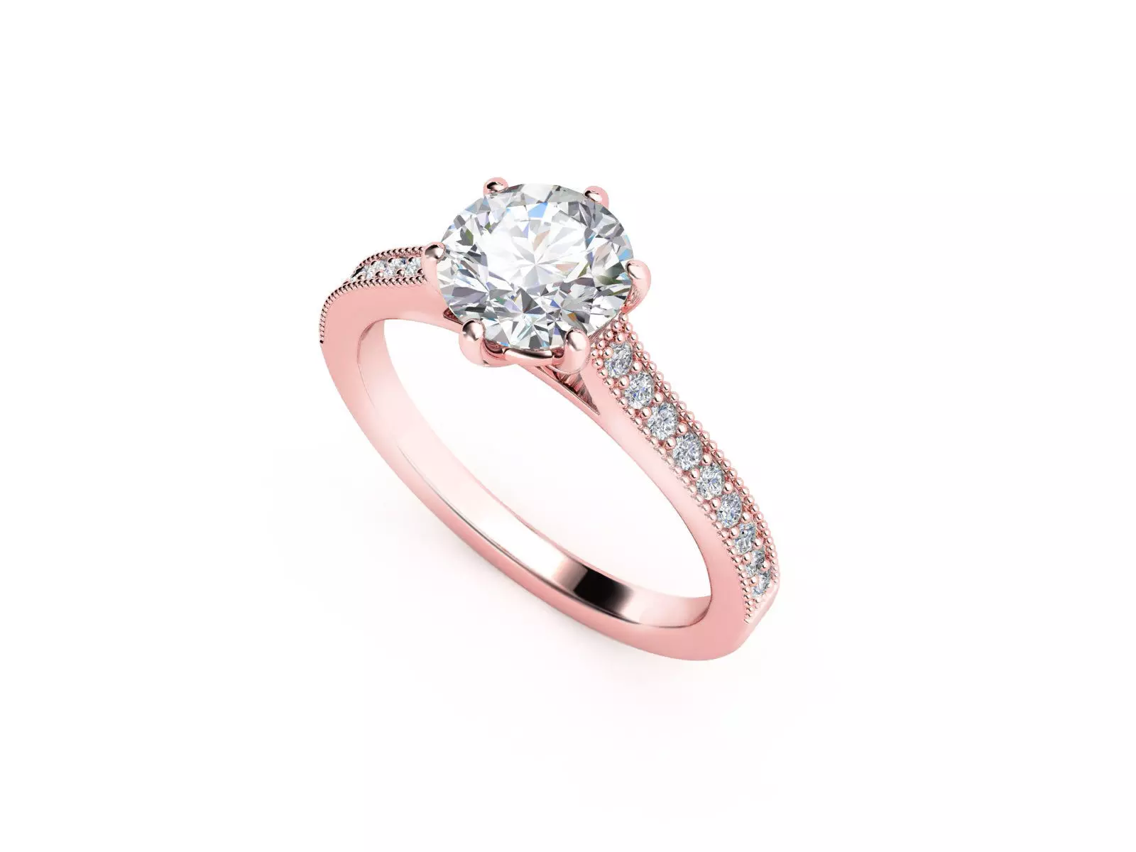 ZRP022 solitaire diamond engagement ring 3D print model_0