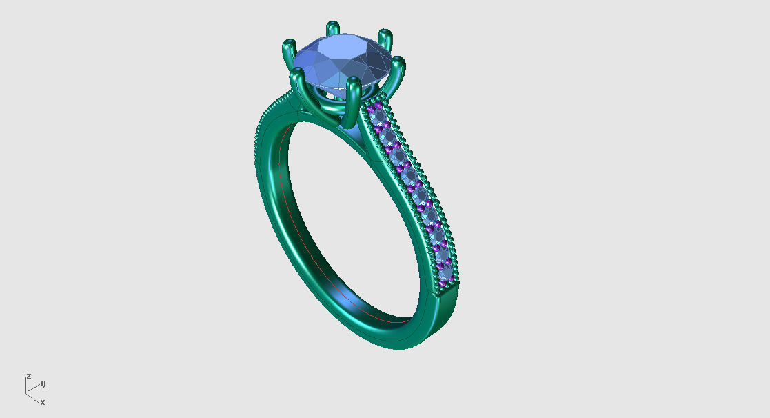 ZRP022 solitaire diamond engagement ring 3D print model_5