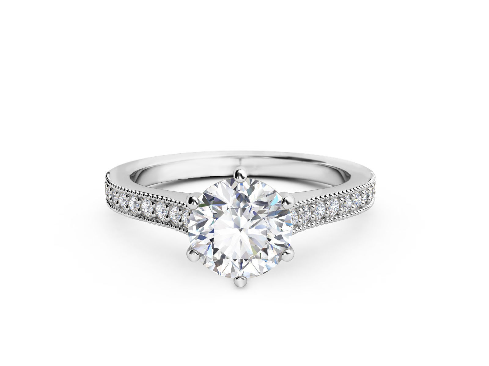 ZRP022 solitaire diamond engagement ring 3D print model_3
