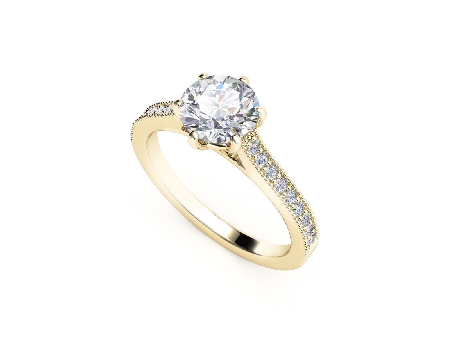 ZRP022 solitaire diamond engagement ring 3D print model_2