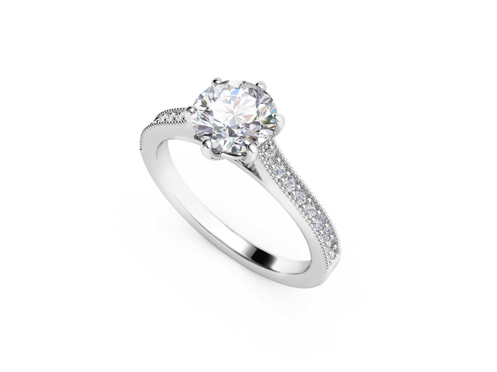 ZRP022 solitaire diamond engagement ring 3D print model_1