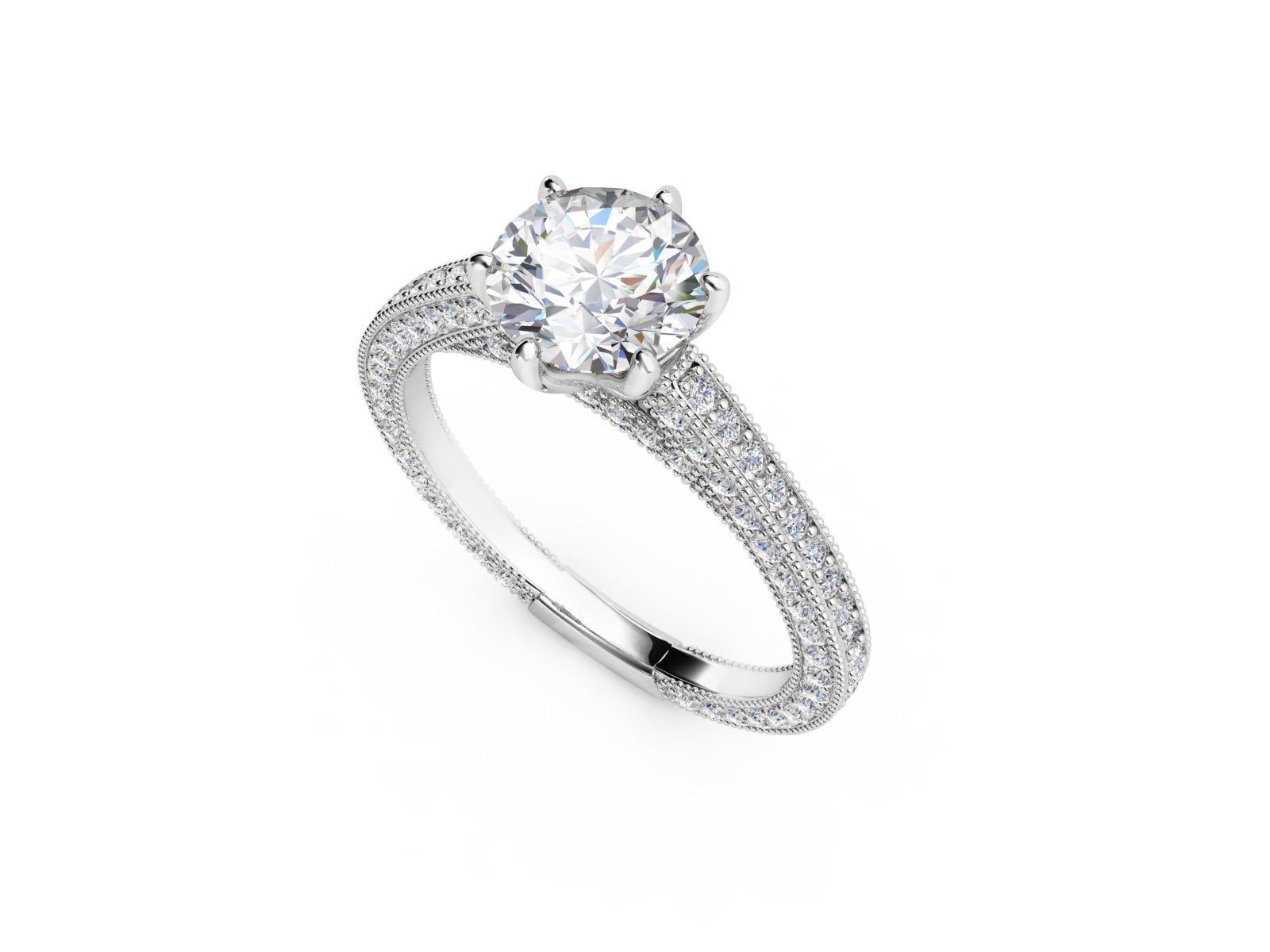 ZRP024 diamond halo engagement ring 3D print model_3