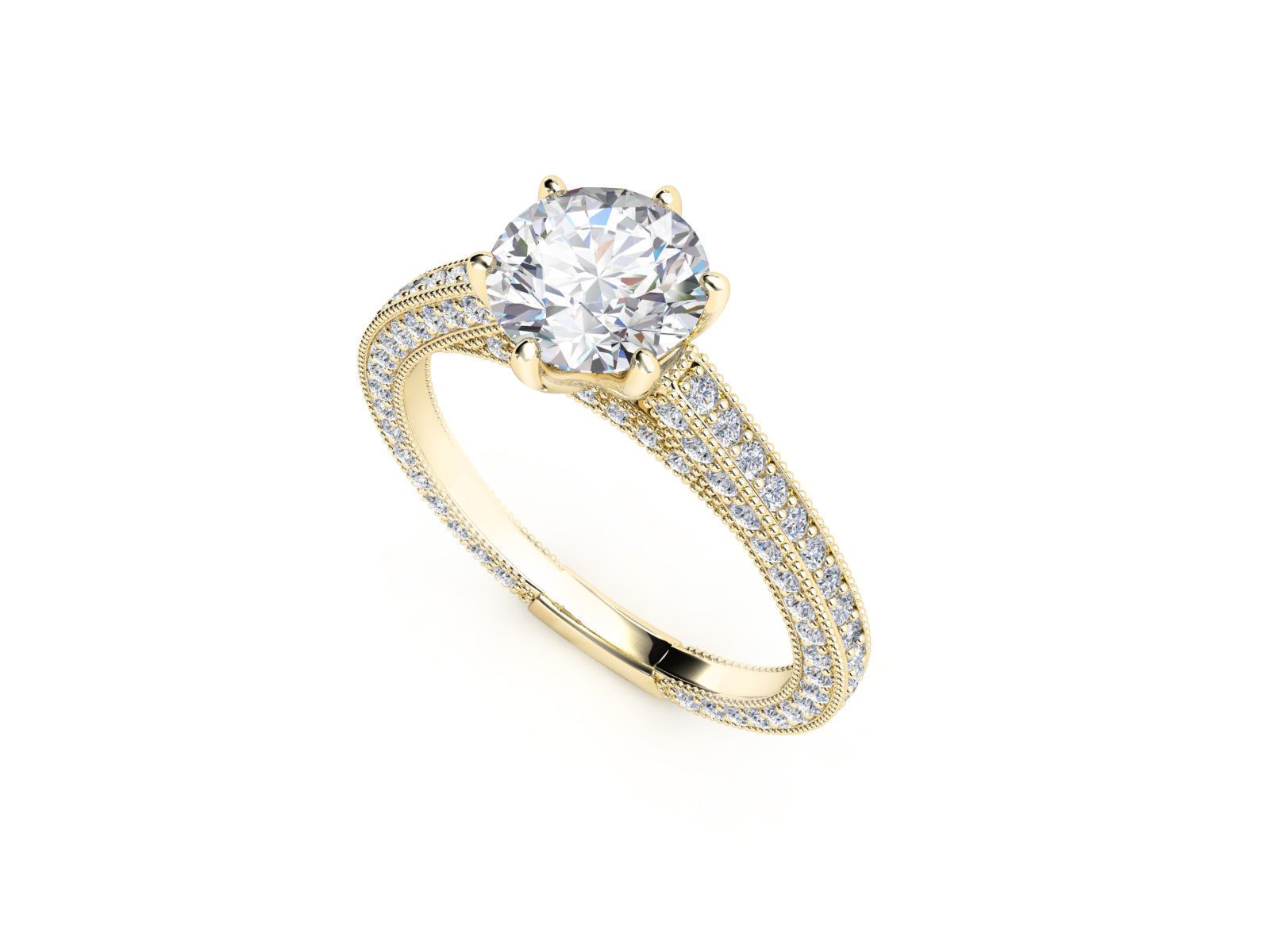 ZRP024 diamond halo engagement ring 3D print model_4