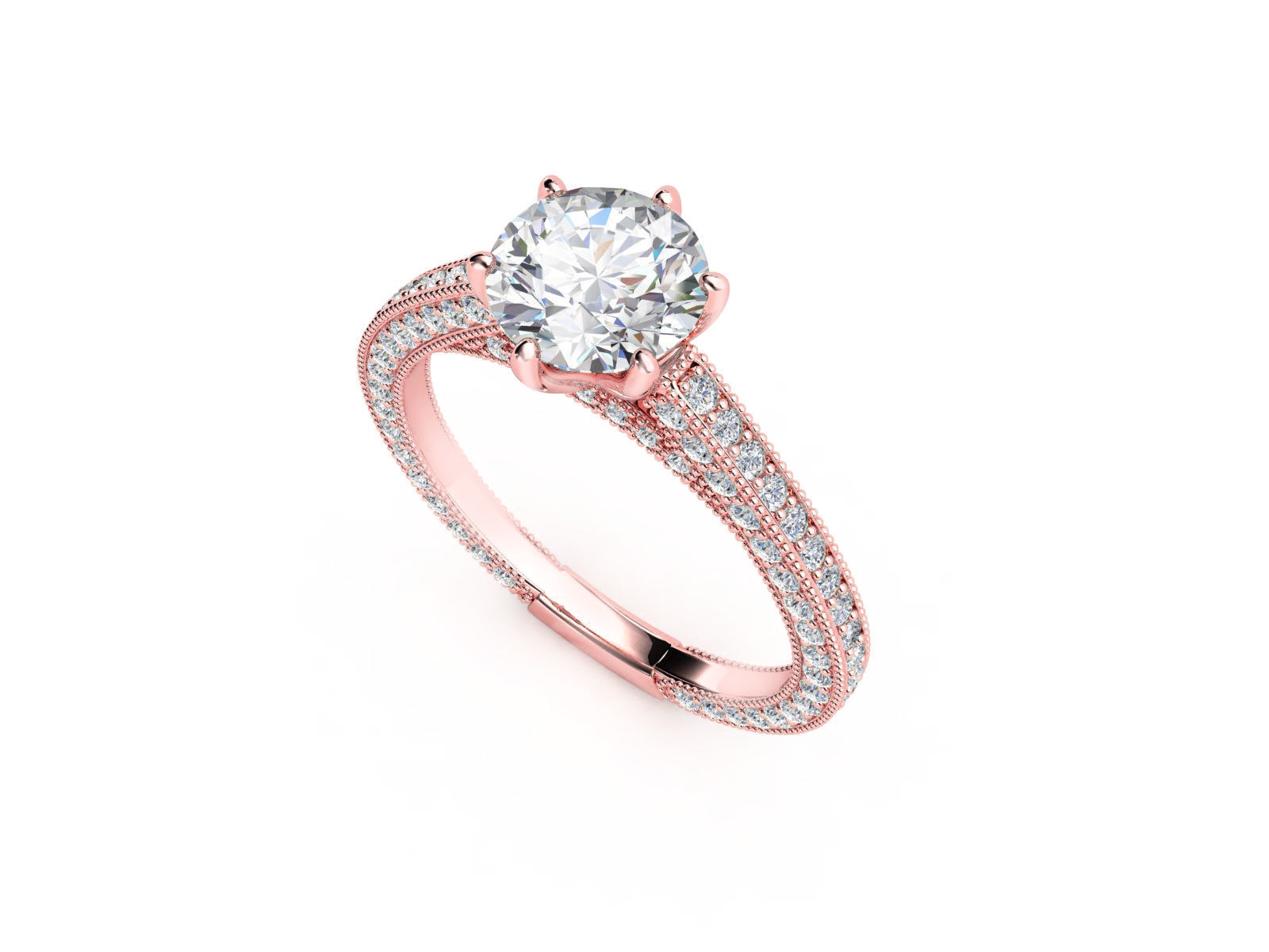 ZRP024 diamond halo engagement ring 3D print model_2
