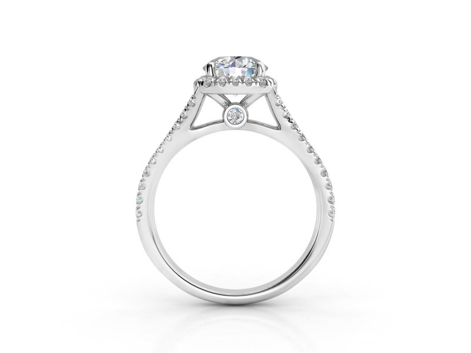 ZRP025 halo engagement ring in rose gold 3D print model_4