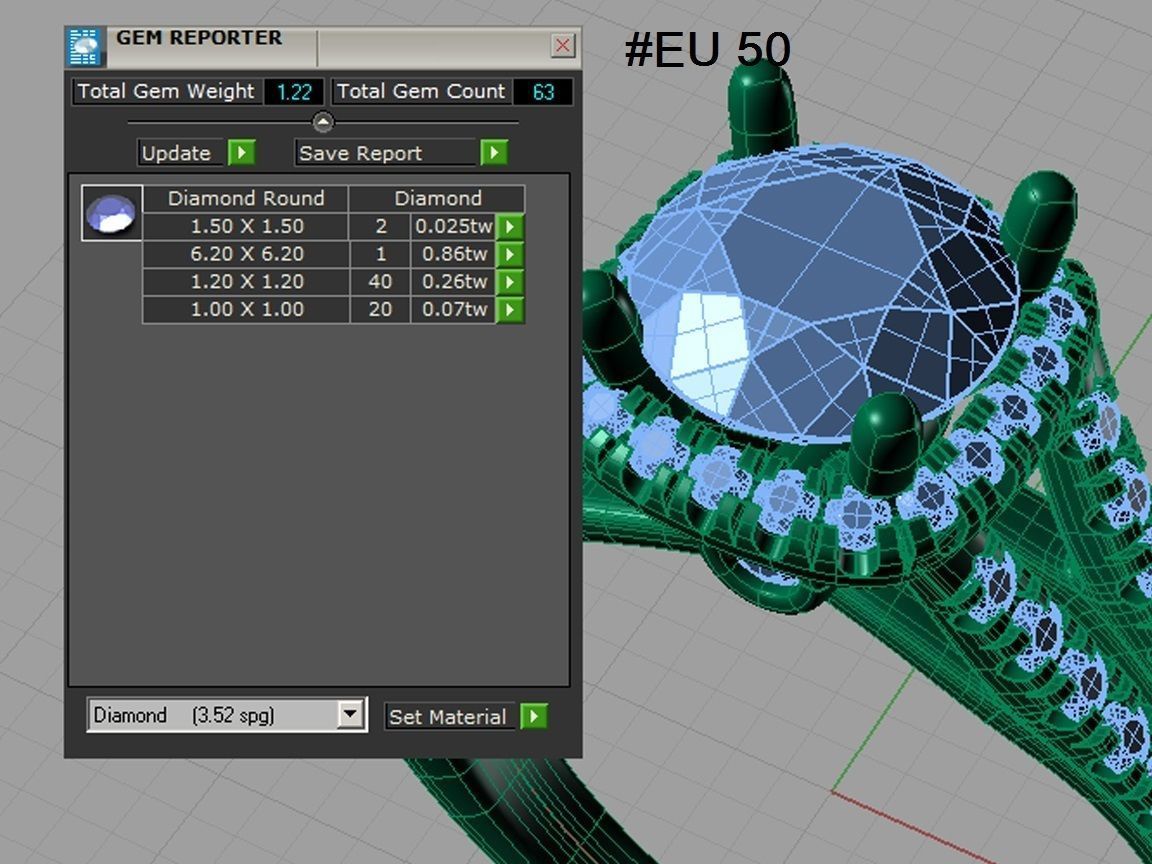 ZRP025 halo engagement ring in rose gold 3D print model_7