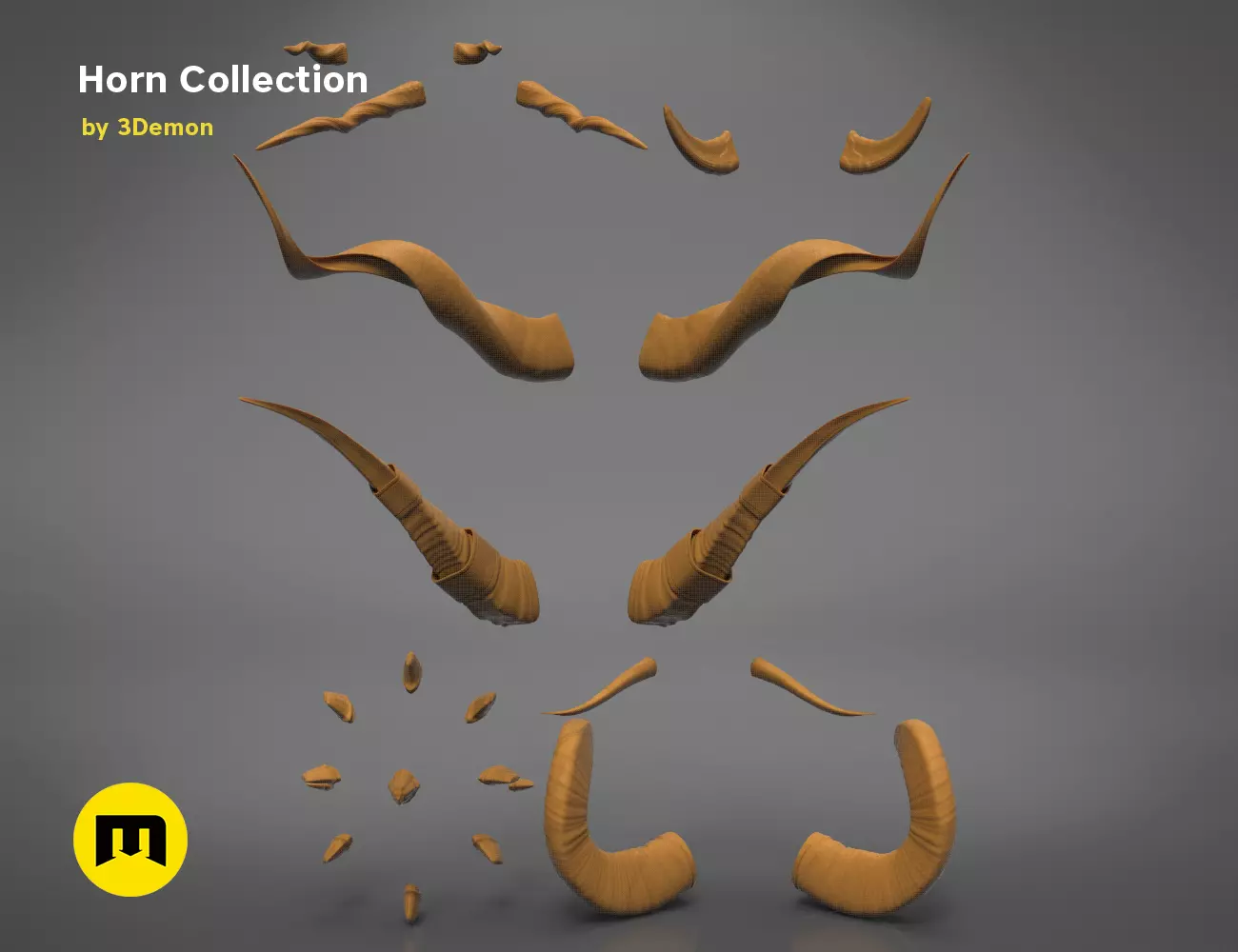 Cosplay horn collection 3D print model
