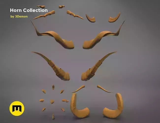 Cosplay horn collection 3D print model