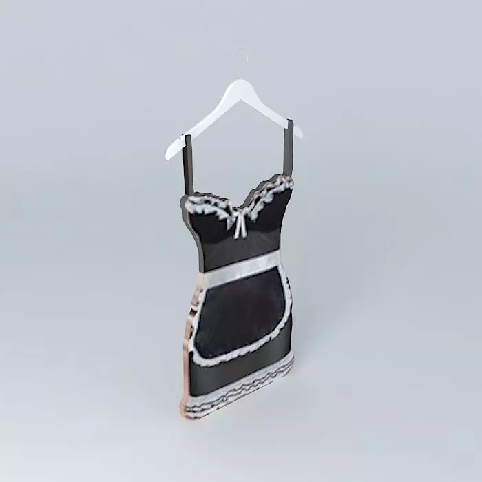 fantasy maid dress on hanger Free 3D model