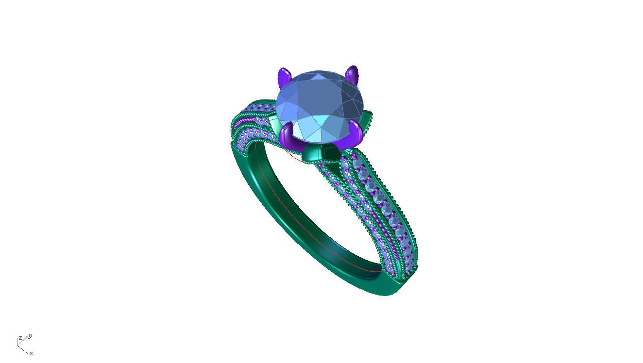 ZRP030 person engagement ring in rose gold 3D print model_6