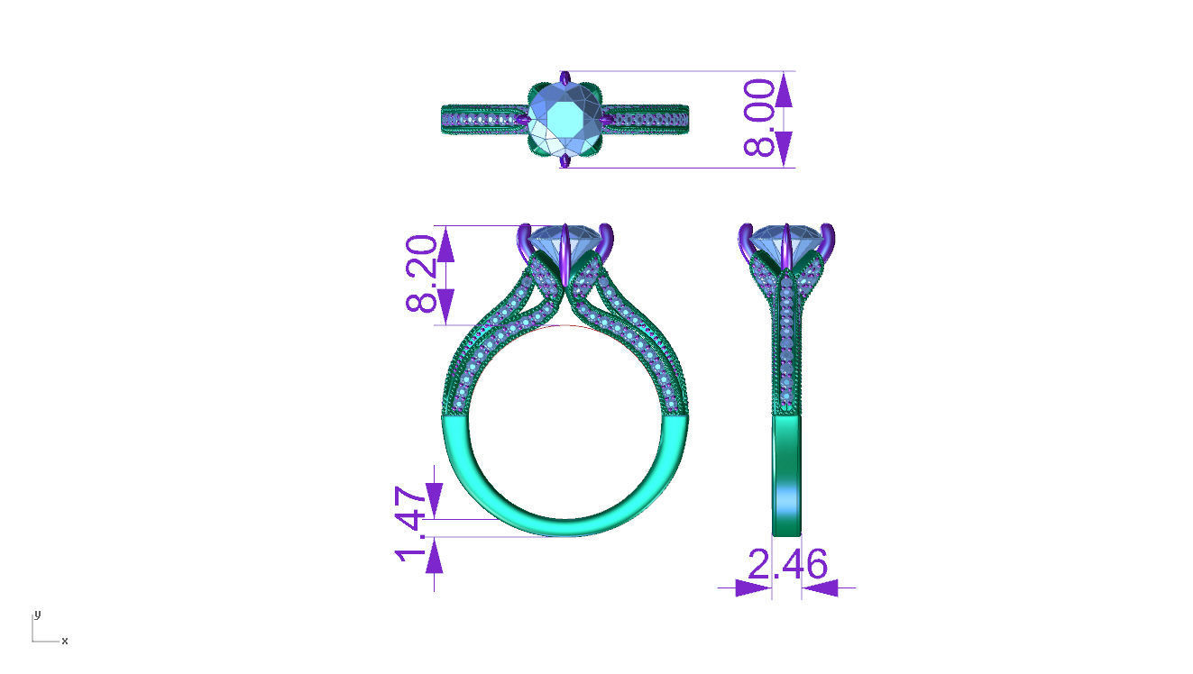 ZRP030 person engagement ring in rose gold 3D print model_7