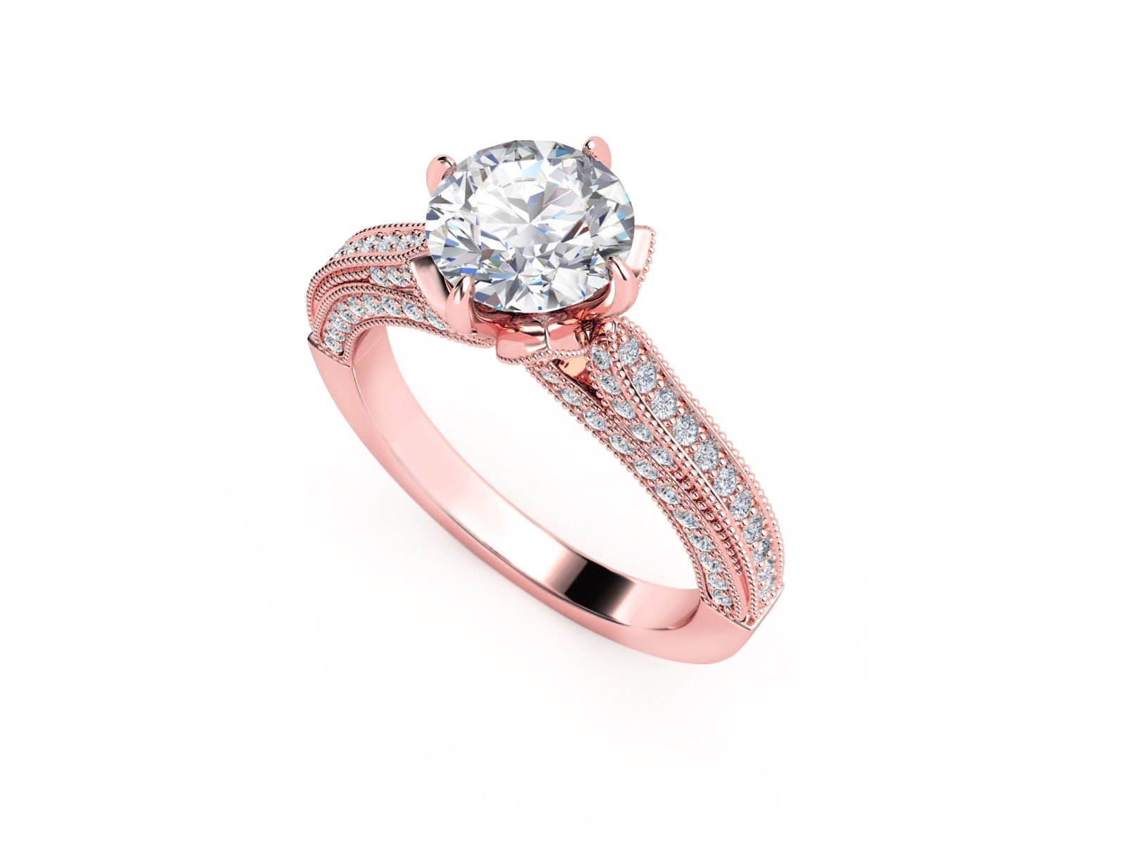 ZRP030 person engagement ring in rose gold 3D print model_2