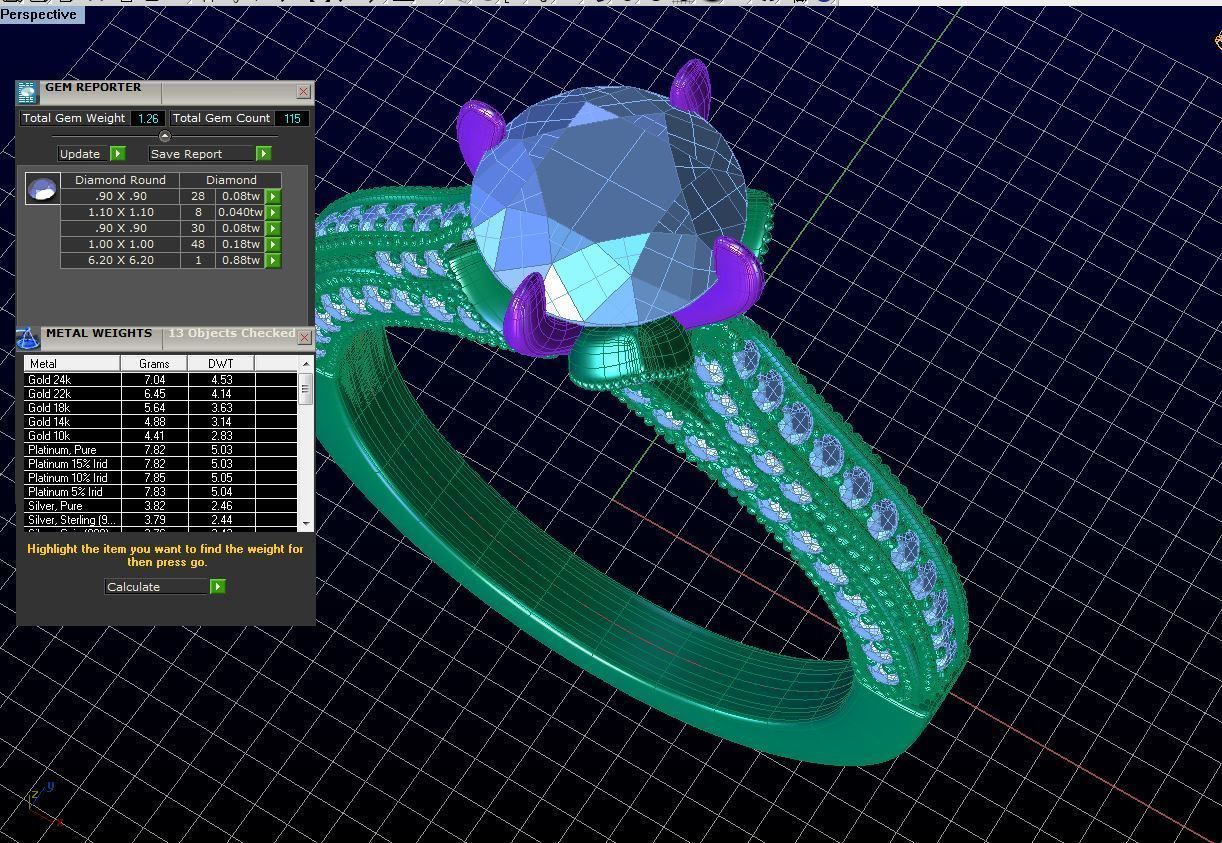 ZRP030 person engagement ring in rose gold 3D print model_8