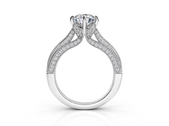 ZRP030 person engagement ring in rose gold 3D print model