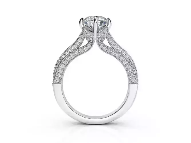 ZRP030 person engagement ring in rose gold 3D print model