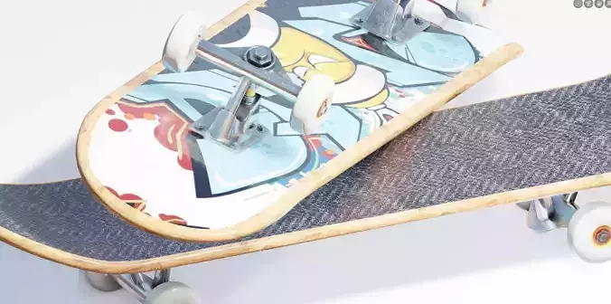 well modeled skateboard Low-poly 3D model
