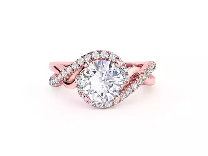 ZRP034 rose gold engagement ring with oval cut center stone
