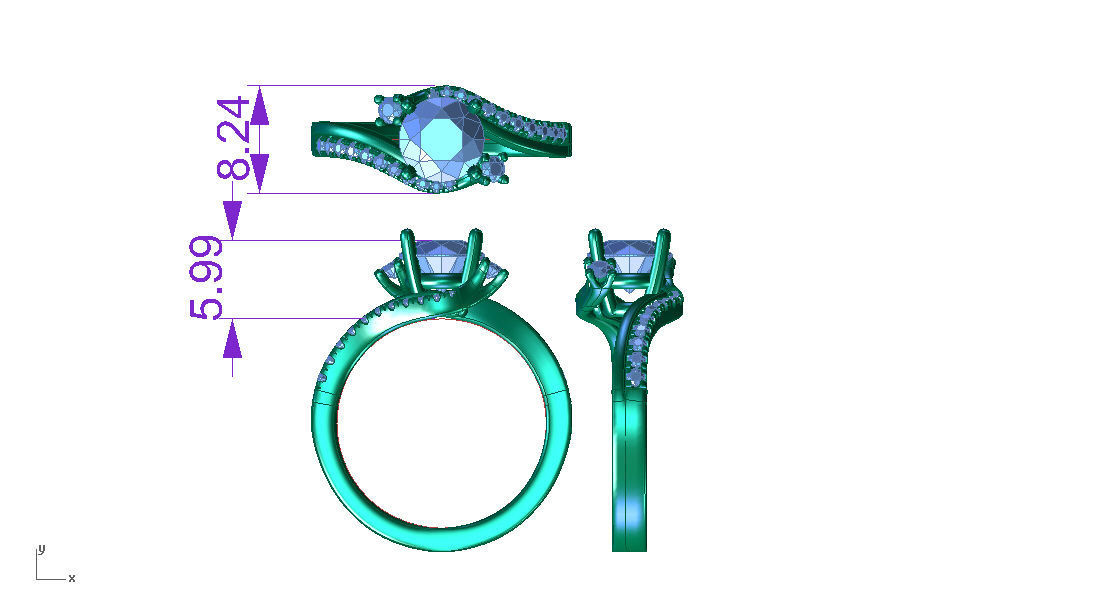 ZRP036 person engagement ring in rose gold 3D print model_6