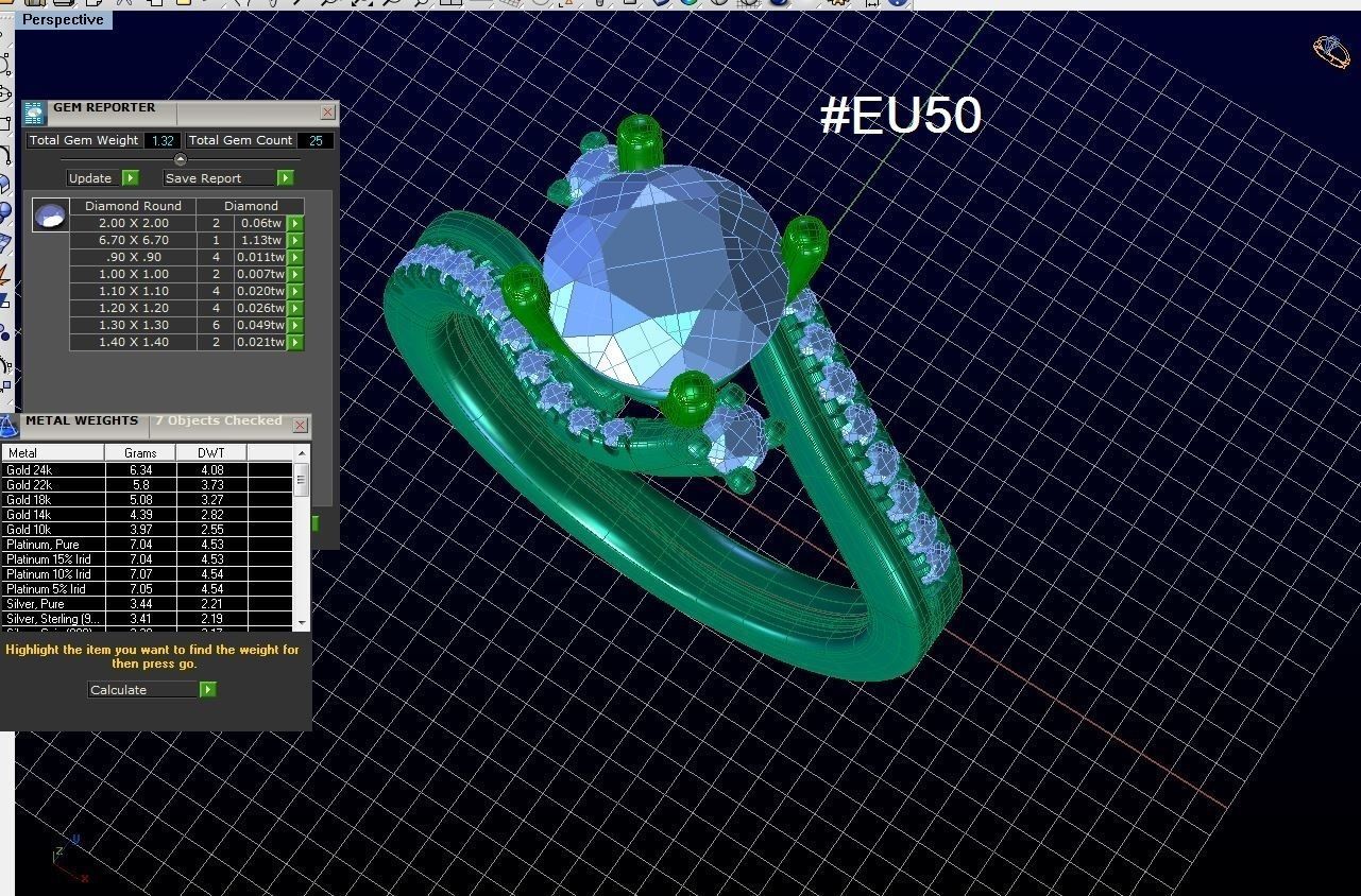 ZRP036 person engagement ring in rose gold 3D print model_8