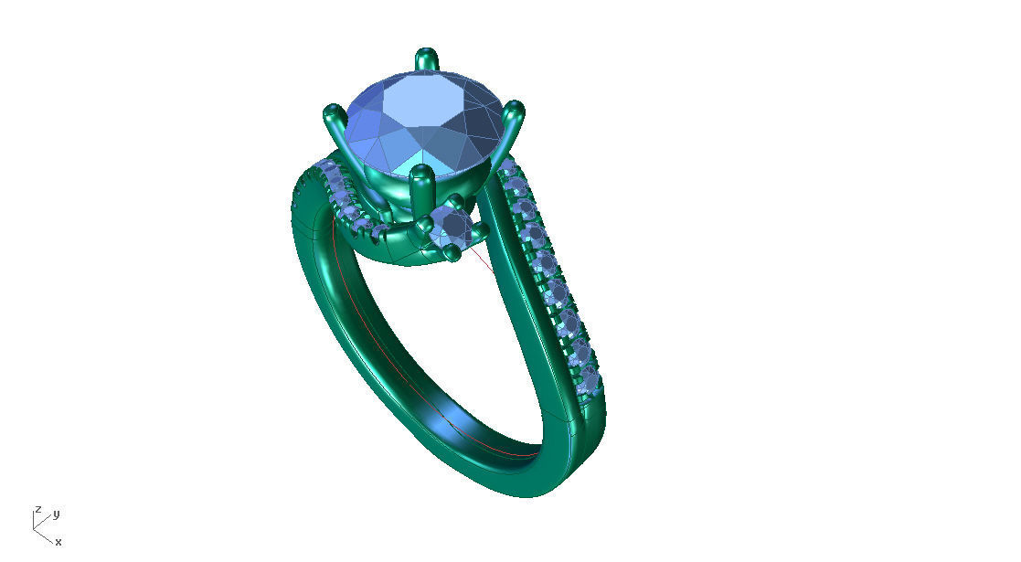 ZRP036 person engagement ring in rose gold 3D print model_7