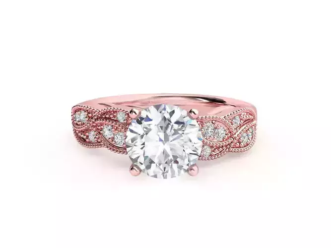 ZRP037 rose gold engagement ring with oval cut diamond