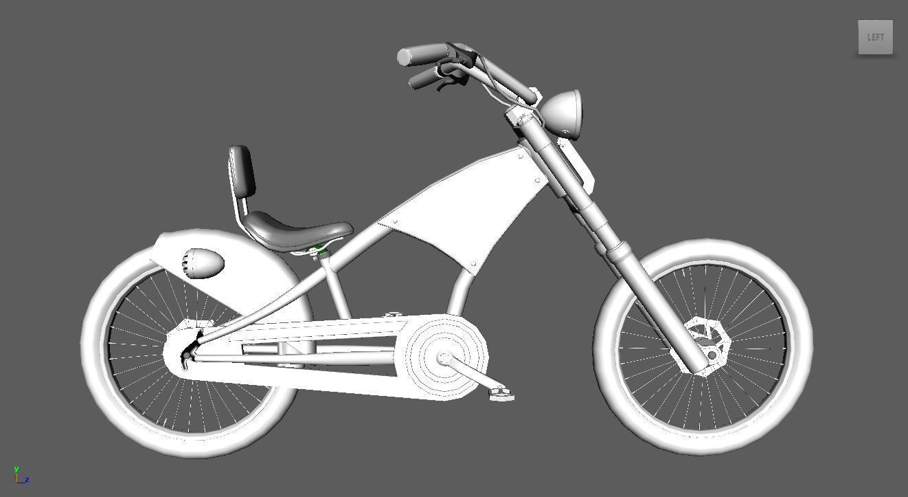 Bicycle chopper bike 3D model_4