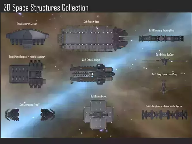2D Space Structures Collection Texture